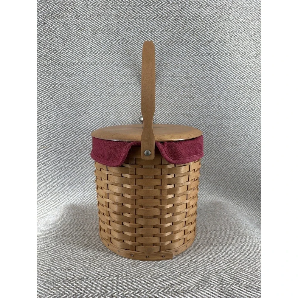 Longaberger 2003 Ice Bucket Basket, Liner, Protector, Lid, Insulated Bucket